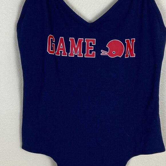 ✨2/$20✨ PINK Collegiate Collection V-Neck Red Game on Bodysuit Size L - Picture 7 of 14